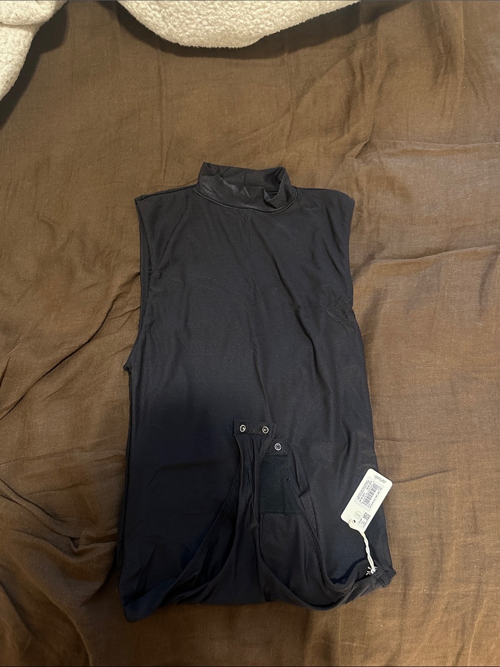Aerie Smoothez Black Sleeveless Mock Neck Bodysuit
